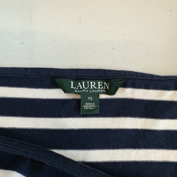 Ralph Lauren LRL Dress Womens Size XL Blue White Stripe Knit Coastal Preppy - Picture 4 of 7
